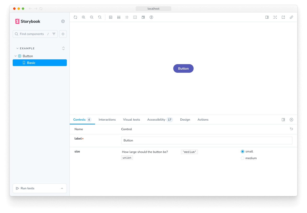Control with a radio group
