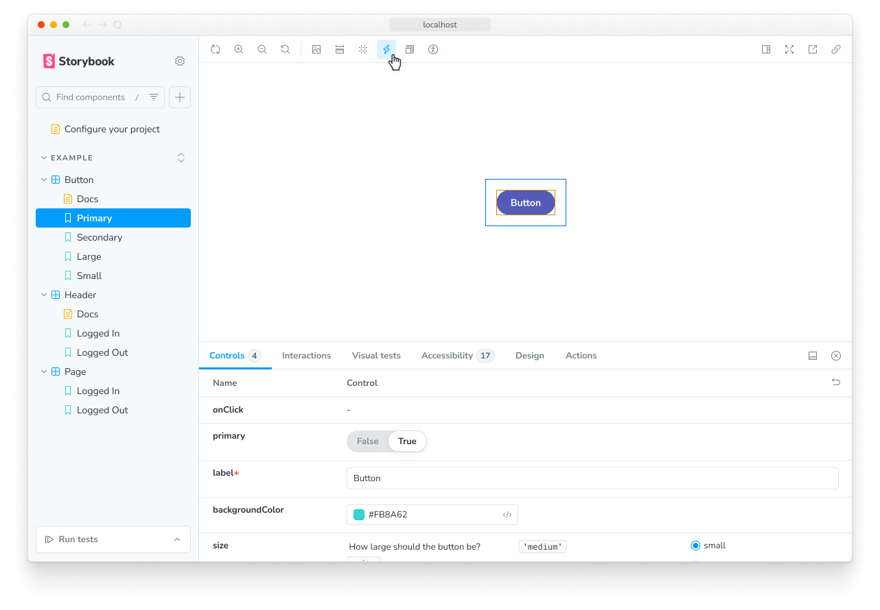 Fully implemented Storybook addon
